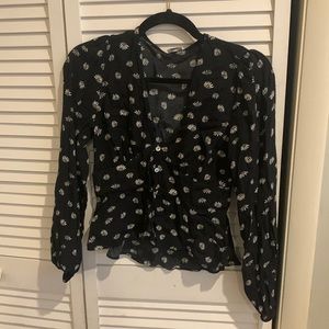 Wilfred black sunflower lightweight gently used shirt. Has 4 buttons and size S